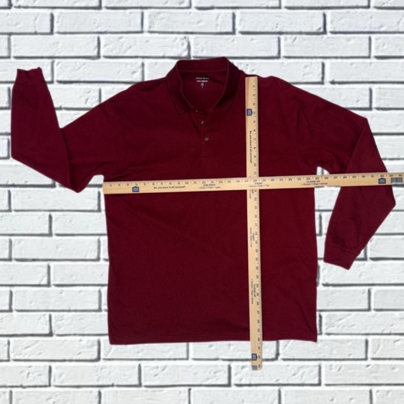 Pebble Beach Cool Comfort Long Sleeve Golf Polo Shirt XL Red Performance - Picture 12 of 15